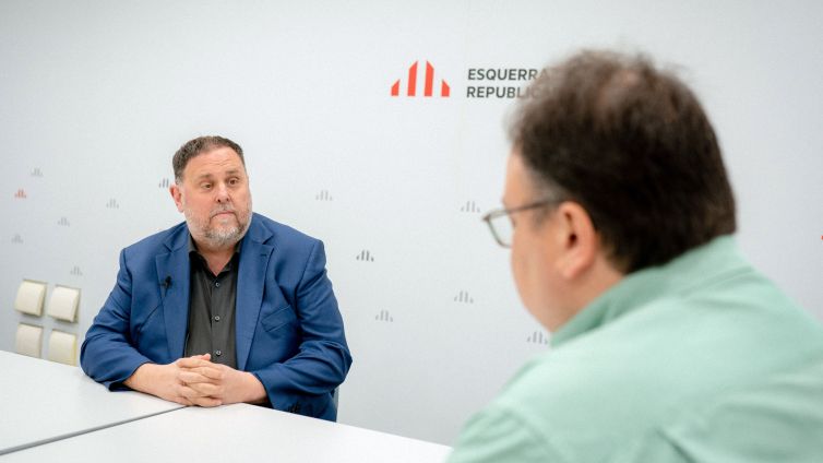 Oriol Junqueras, durant l'entrevista amb Nació