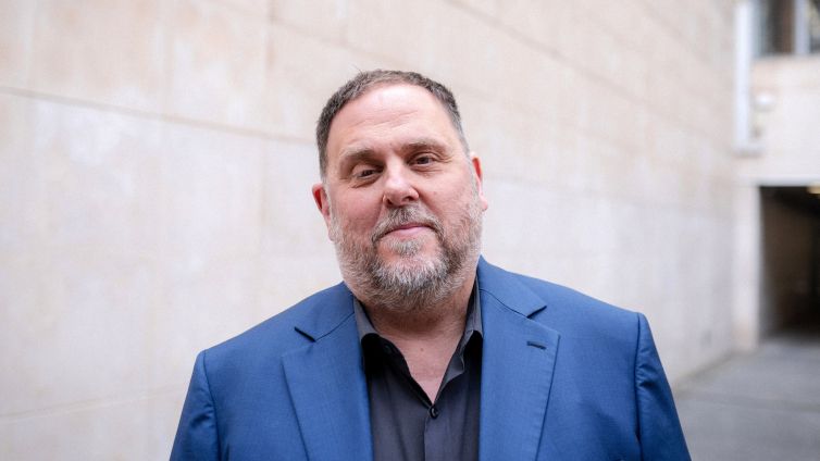 Oriol Junqueras, president d'ERC, a la seu del partit