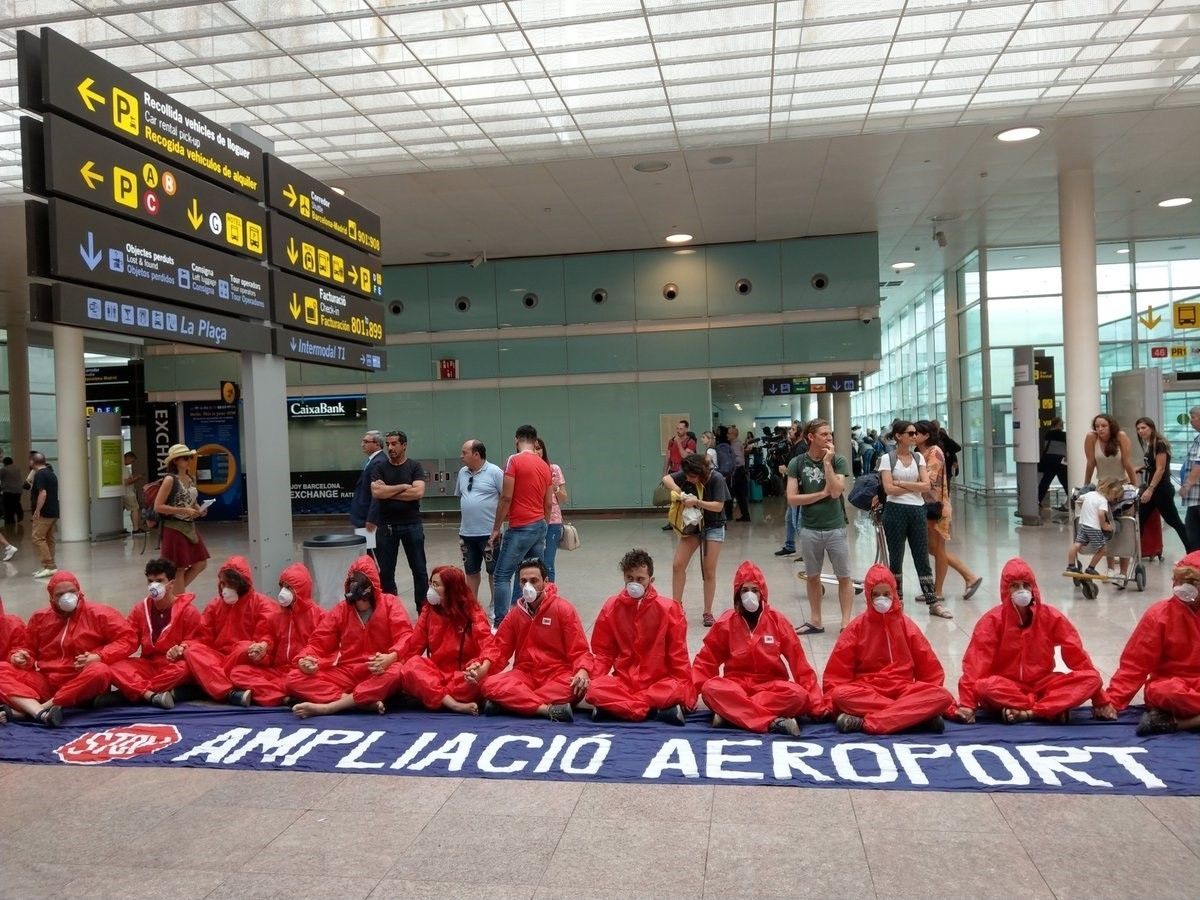 Acció de protesta a l'aeroport