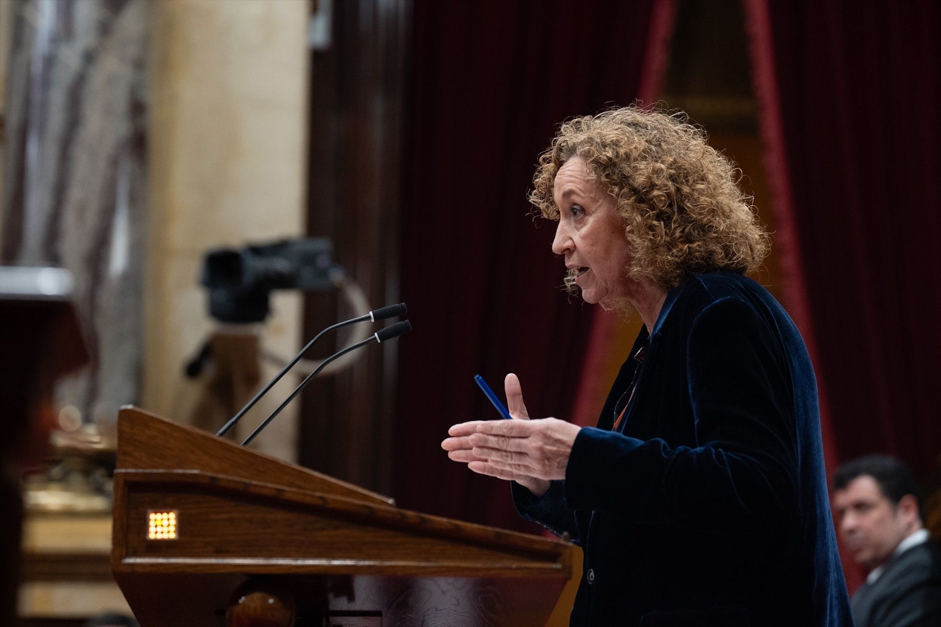 Ester Capella, portaveu parlamentària d'ERC, en el ple de Rodalies.