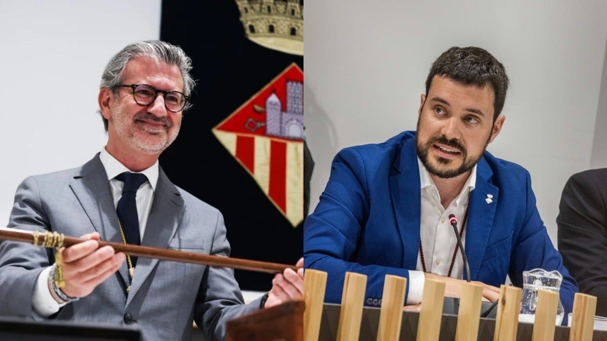 L'alcalde de Junts, Josep Maria Vallès i el portaveu d'ERC, Bernat Picornell. 