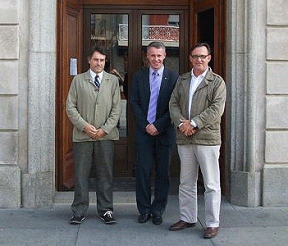Albert Piñeira, Josep Maria Vila d'Abadal i Jordi Munell, a Puigcerdà, el passat dimecres.
