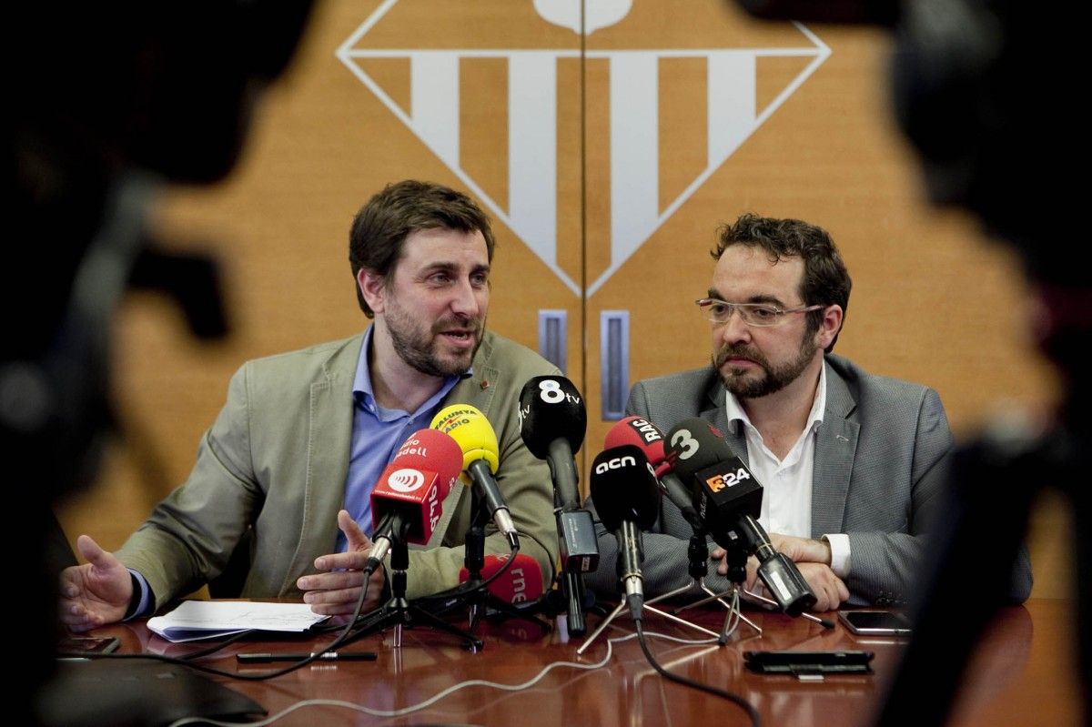 Roda de premsa amb Toni Comín i Juli Fernàndez