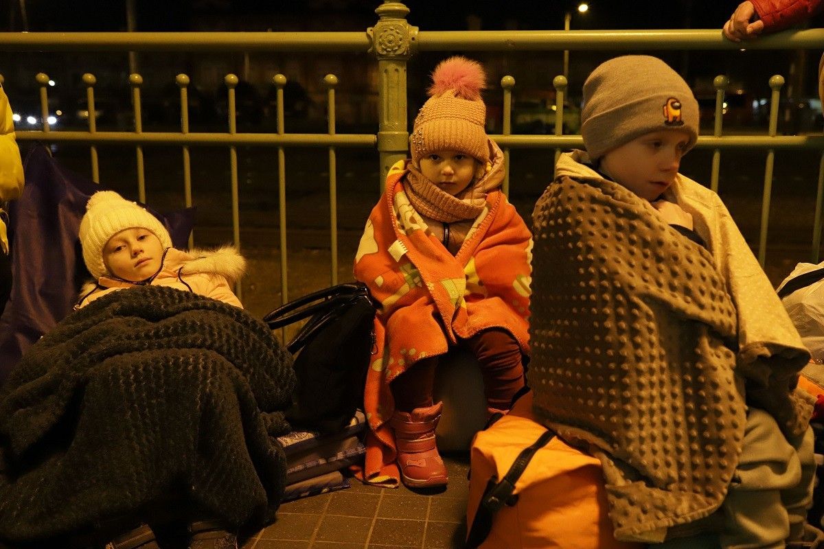 Refugiats ucraïnesos a la frontera amb Polònia.