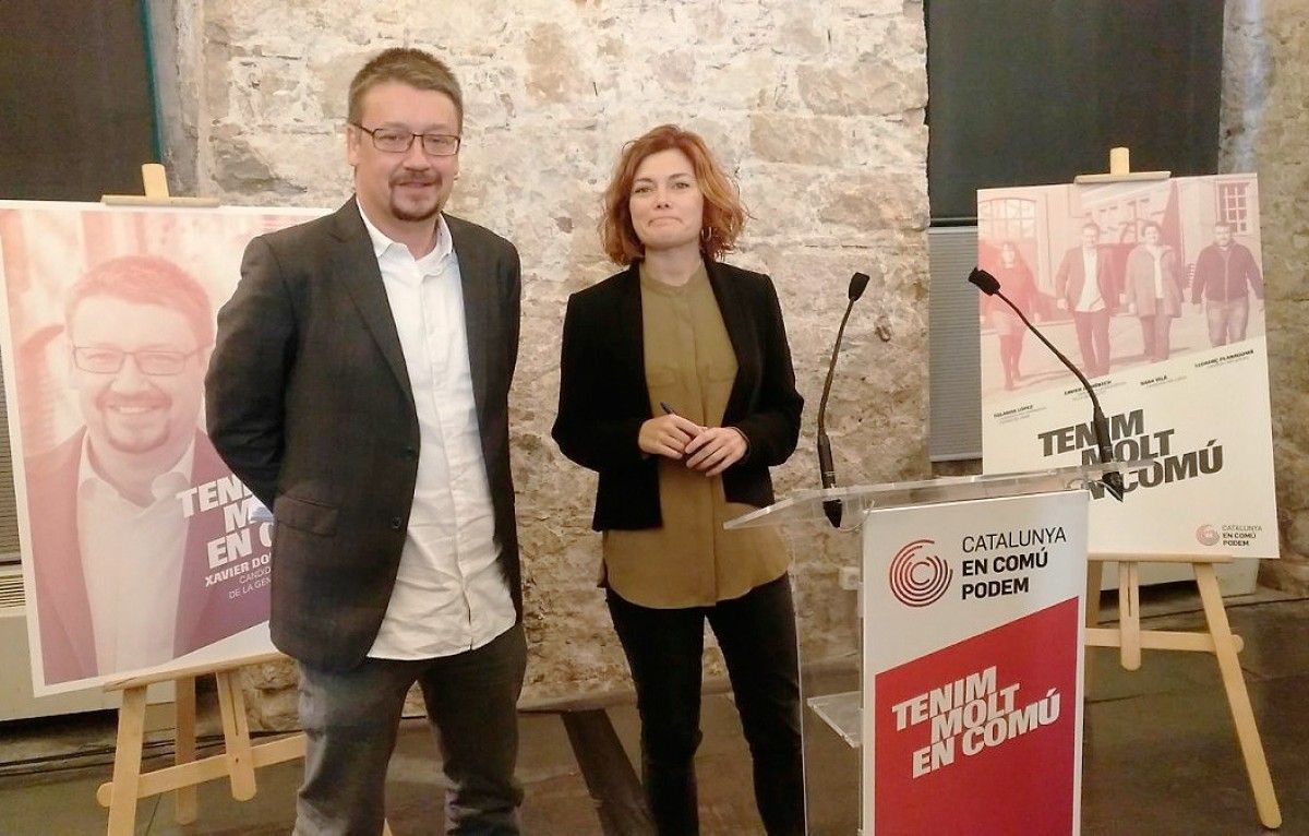 Xavier Domènech i Elisenda Alamany presenten el lema de la campanya del 21-D