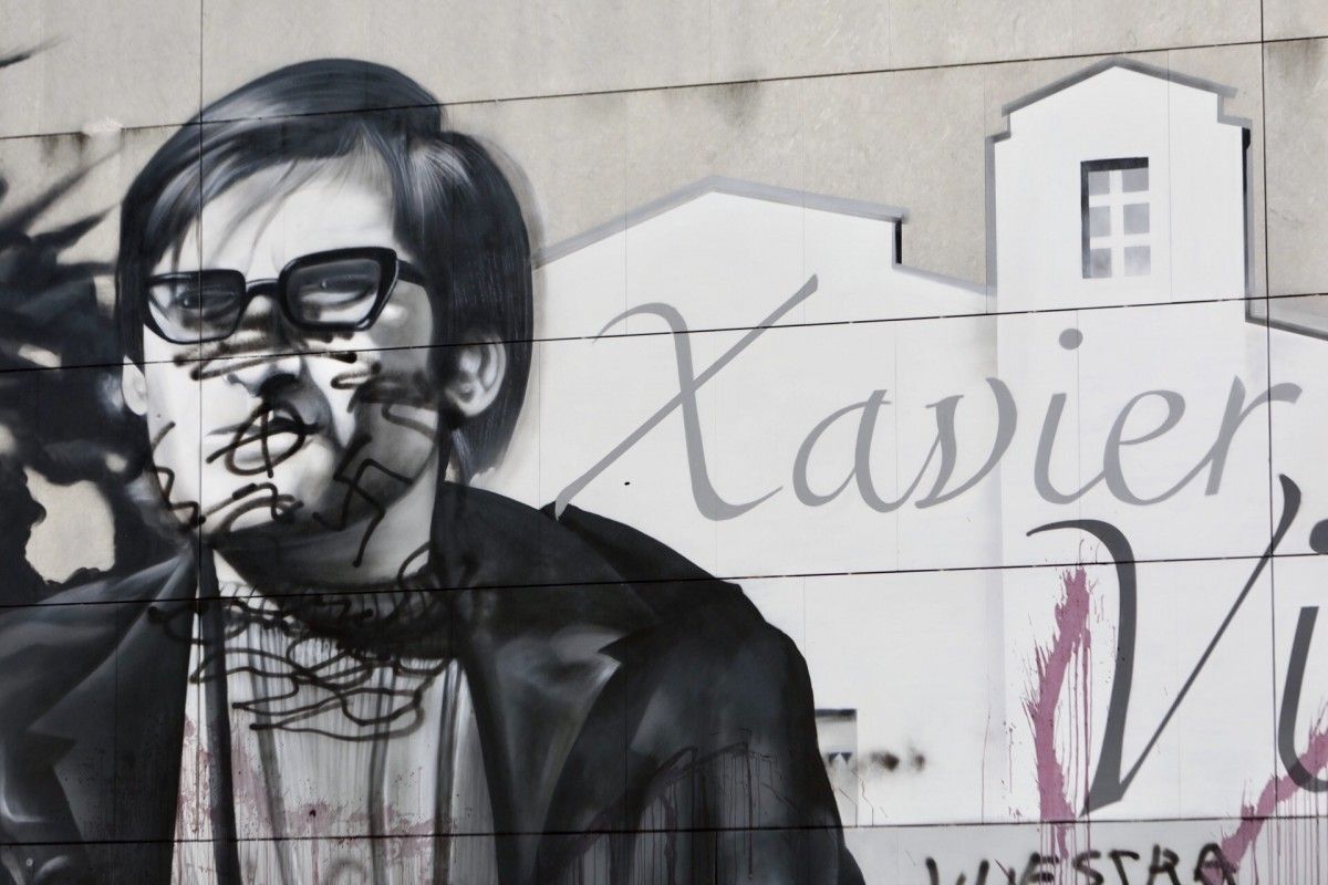 El mural dedicat a Xavier Vinader ha quedat molt danyat