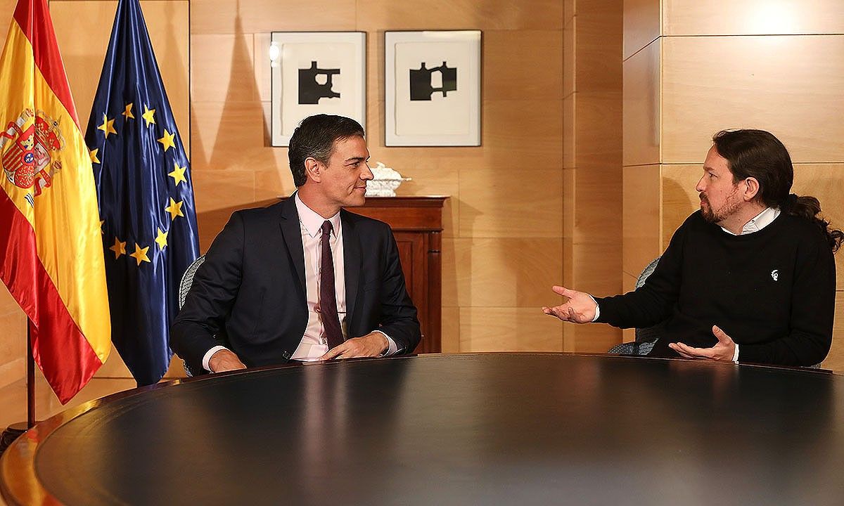 El secretari general del PSOE, Pedro Sánchez, i el líder de Podem, Pablo Iglesias.