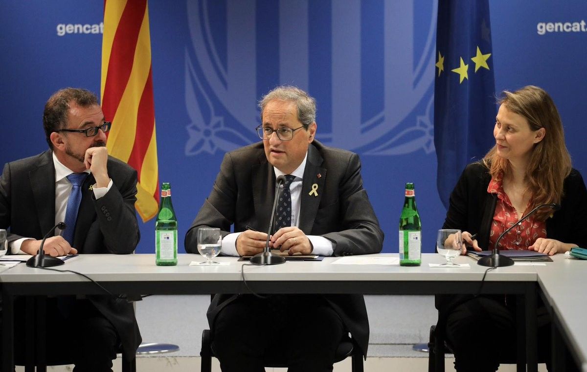 El president de la Generalitat, Quim Torra, reunit a Brussel·les amb els delegats de la Generalitat a l'exterior