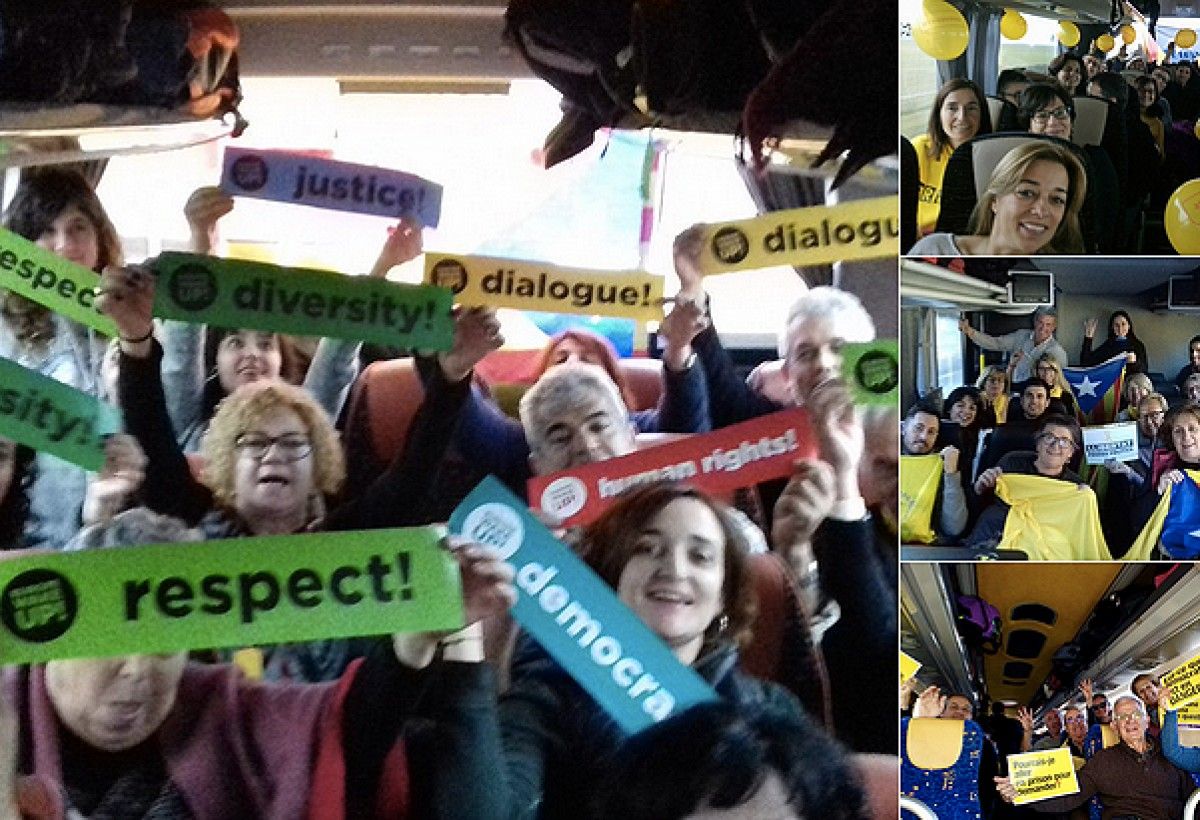 Autobusos plens d'independentistes cap a Brussel·les