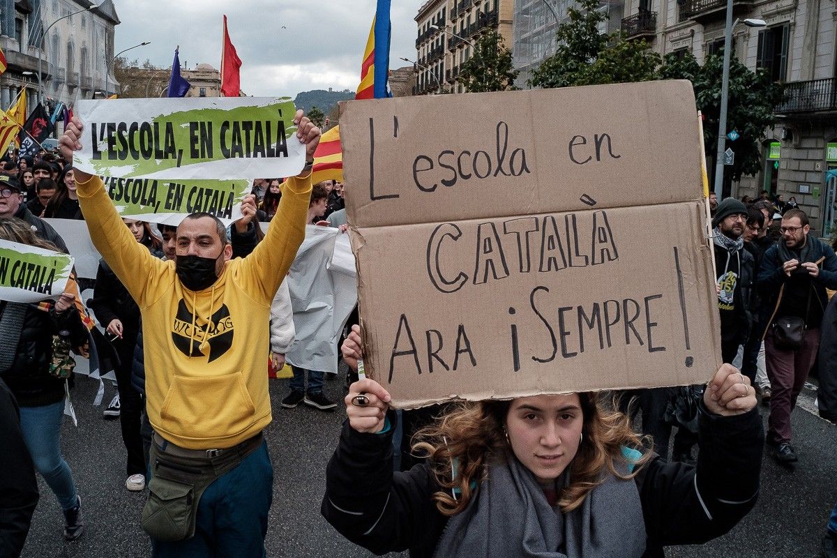 Manifestació a Barcelona contra de la sentència del 25% de castellà a les escoles
