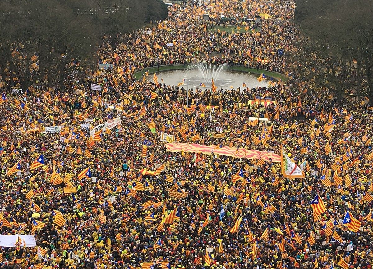 El Parc del Cinquantenari de Brussel·les, ple d'independentistes
