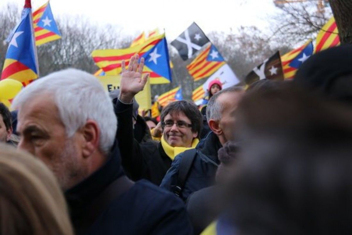Carles Puigdemont, abans de la manifestació independentista a Brussel·les