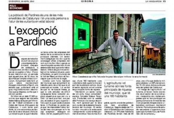 Article La Vanguardia sobre l'atur a Pardines