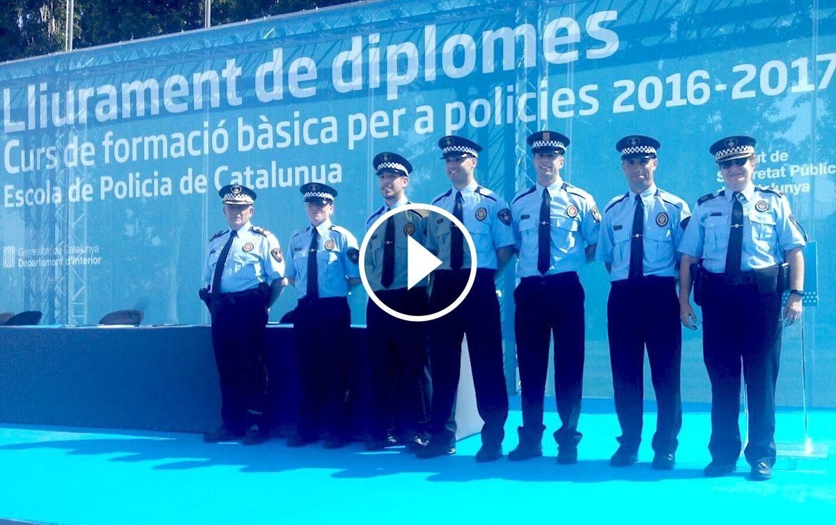 Els cinc nous agents de la Policia Municipal de Sabadell.