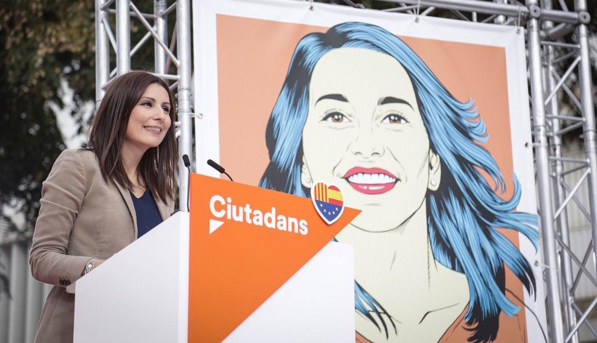 Lorena Roldán en un míting de C's a Tarragona diumenge passat