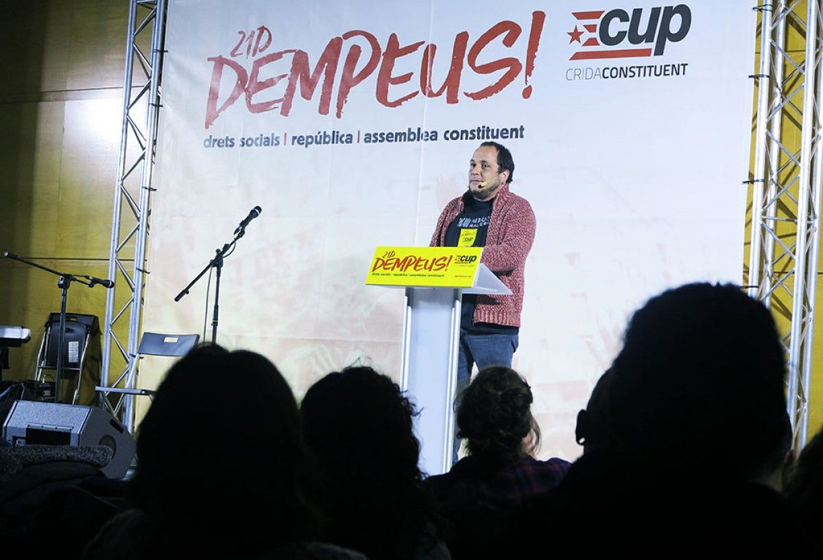 L'exdiputat de la CUP David Fernàndez a l'acte de la CUP a l'Hospitalet de Llobregat. 