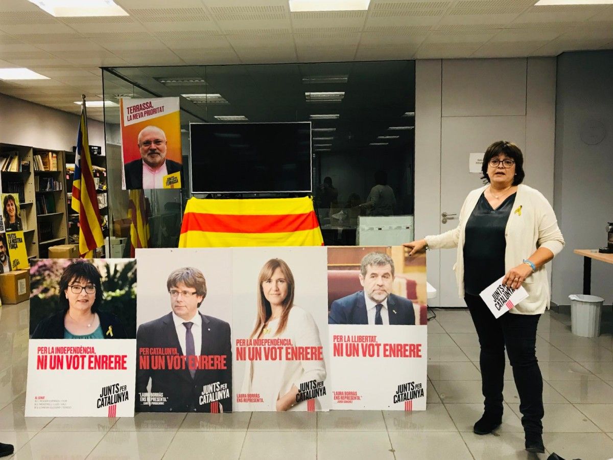 Meritxell Lluís durant la presentació de la campanya de les eleccions espanyoles del 10 de novembre. 