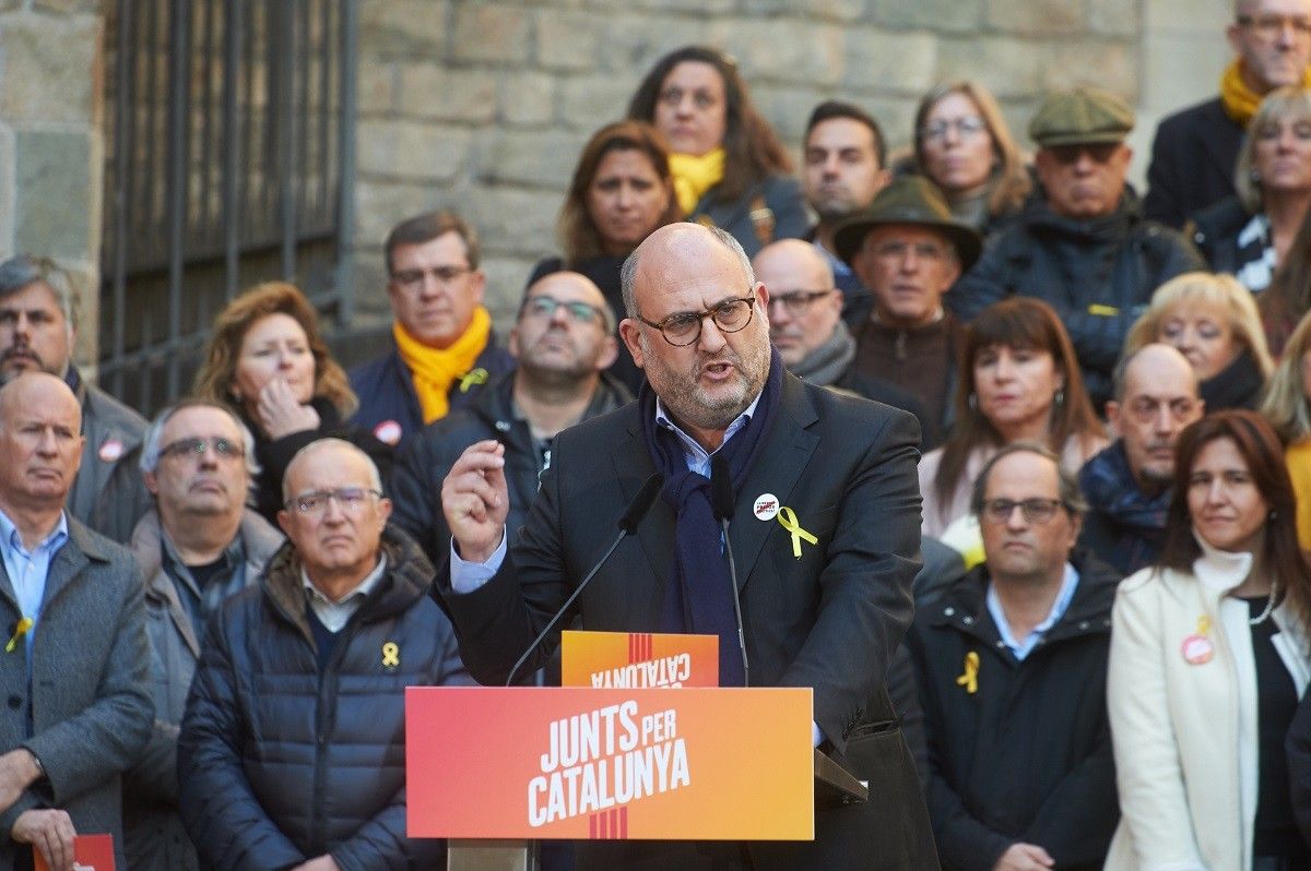 Eduard Pujol, en l'últim dia de campanya de Junts per Catalunya