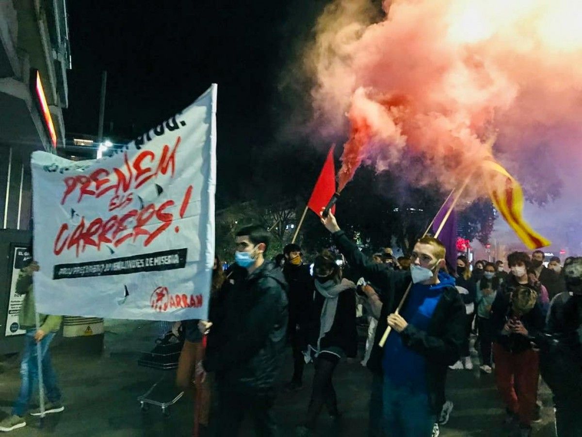 Imatge d'una manifestació dels joves de l'esquerra independentista a Sant Cugat