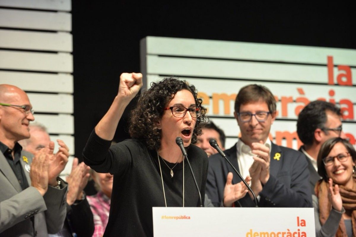 Marta Rovira, valorant els resultats electorals, des de l'Estació Central.