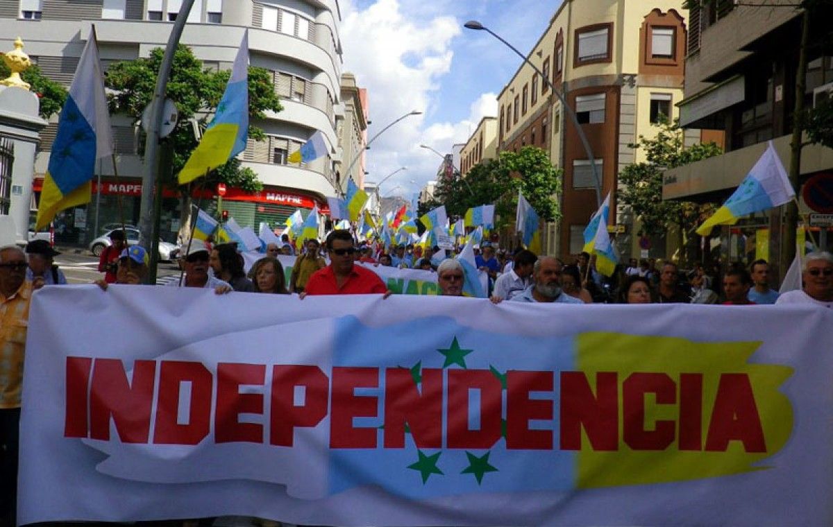 Manifestació independentista en la diada de Canàries