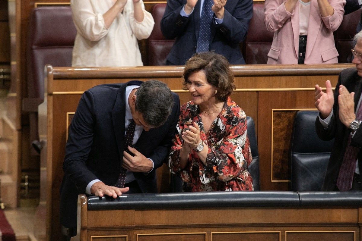 Pedro Sánchez i Carmen Calvo, al Congrés dels Diputats aquesta setmana