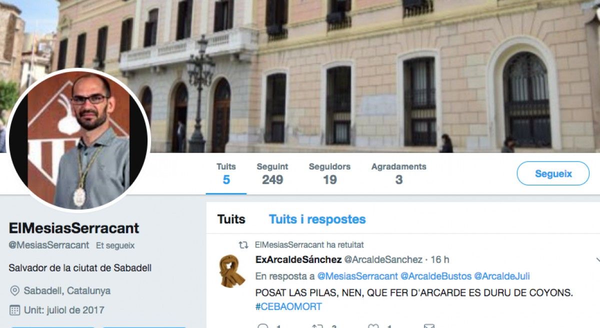 Imatge del perfil a Twitter de @MesiasSerracant.