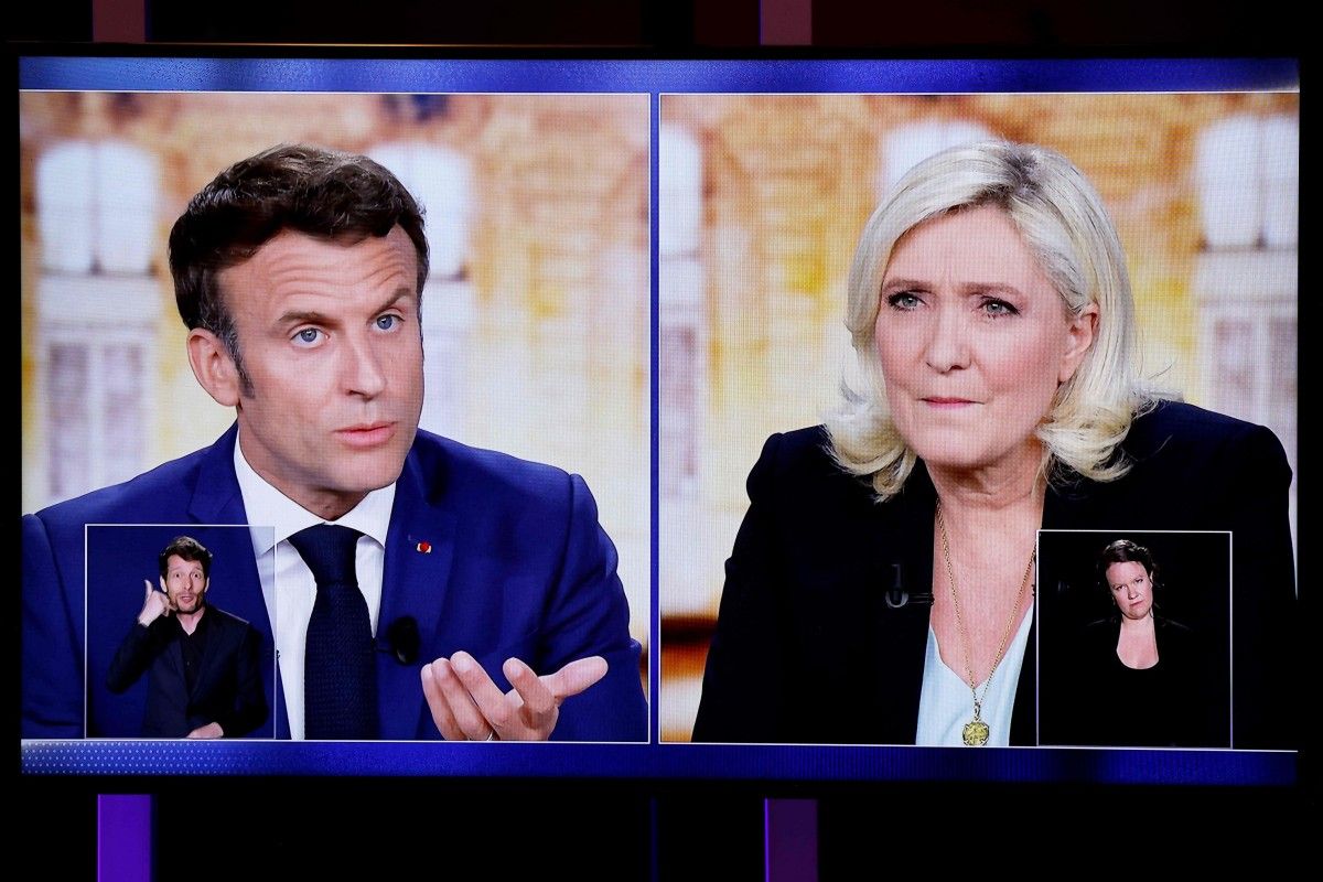 Macron i Le Pen, durant el debat de dimecres