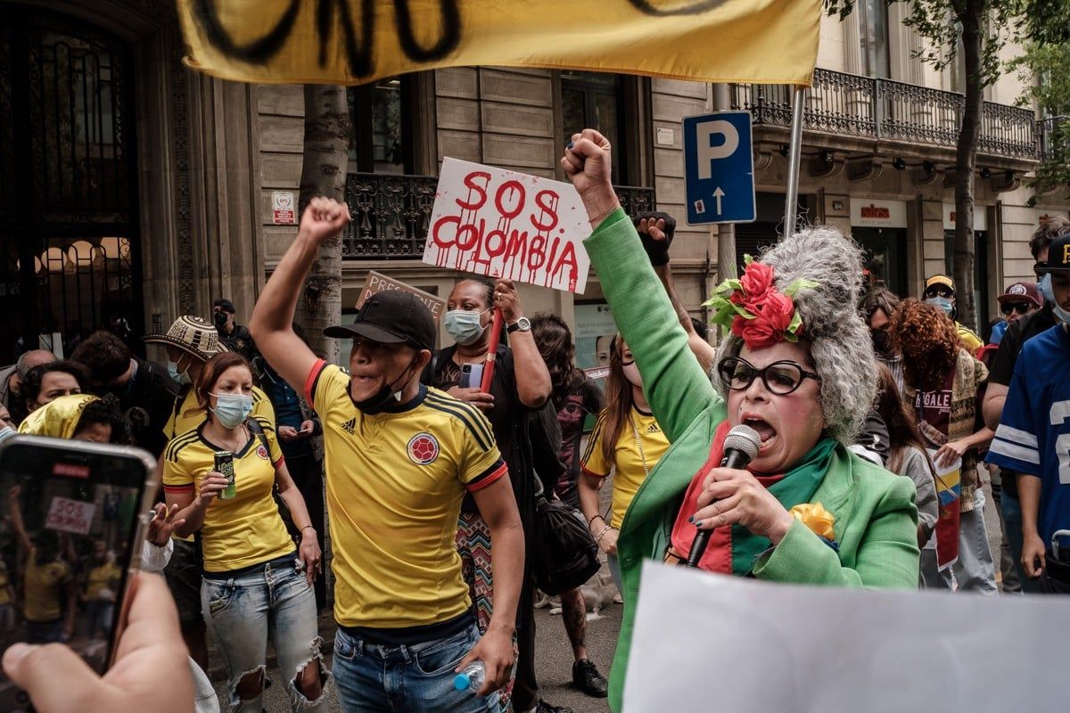Concentració a Barcelona contra la repressió a Colòmbia