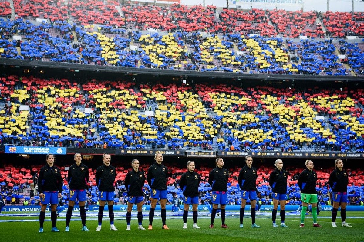 Les jugadores del Barça, al Camp Nou, al partit contra el Reial Madrid