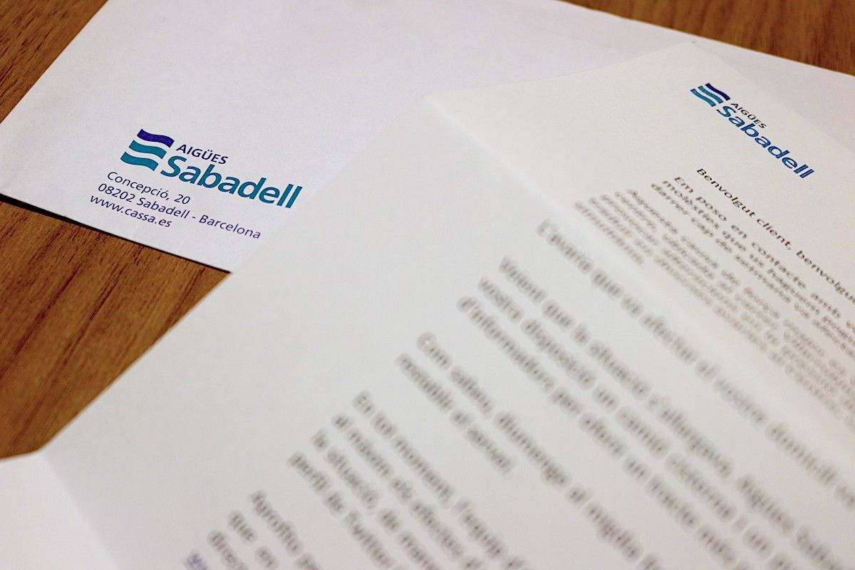 Aigües Sabadell ha enviat una carta als veïns afectats.