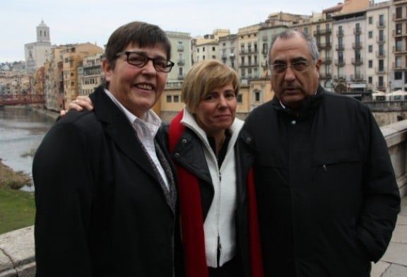 L'actual alcaldessa de Girona, Anna Pagans; Pia Bosch, alcaldable del PSC a la ciutat i el president del grup parlamentari al Parlament, Joaquim Nadal