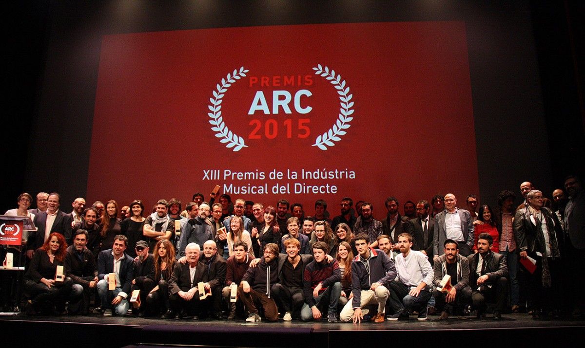 Tots els guanyadors dels premis ARC 2015 durant la gala de lliurament dels guardons