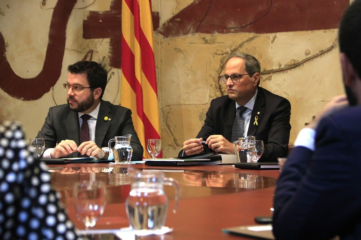 Quim Torra i Pere Aragonès, en una reunió del Govern