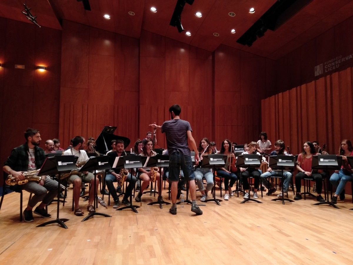 Alumnes del Centre Superior de Música Liceu i la Gran Ensemble Liceu a l'Auditori-Conservatori Liceu