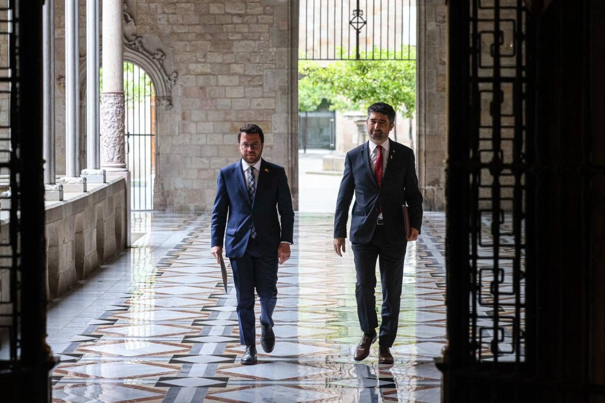 Pere Aragonès i Jordi Puigneró, aquest dimarts.