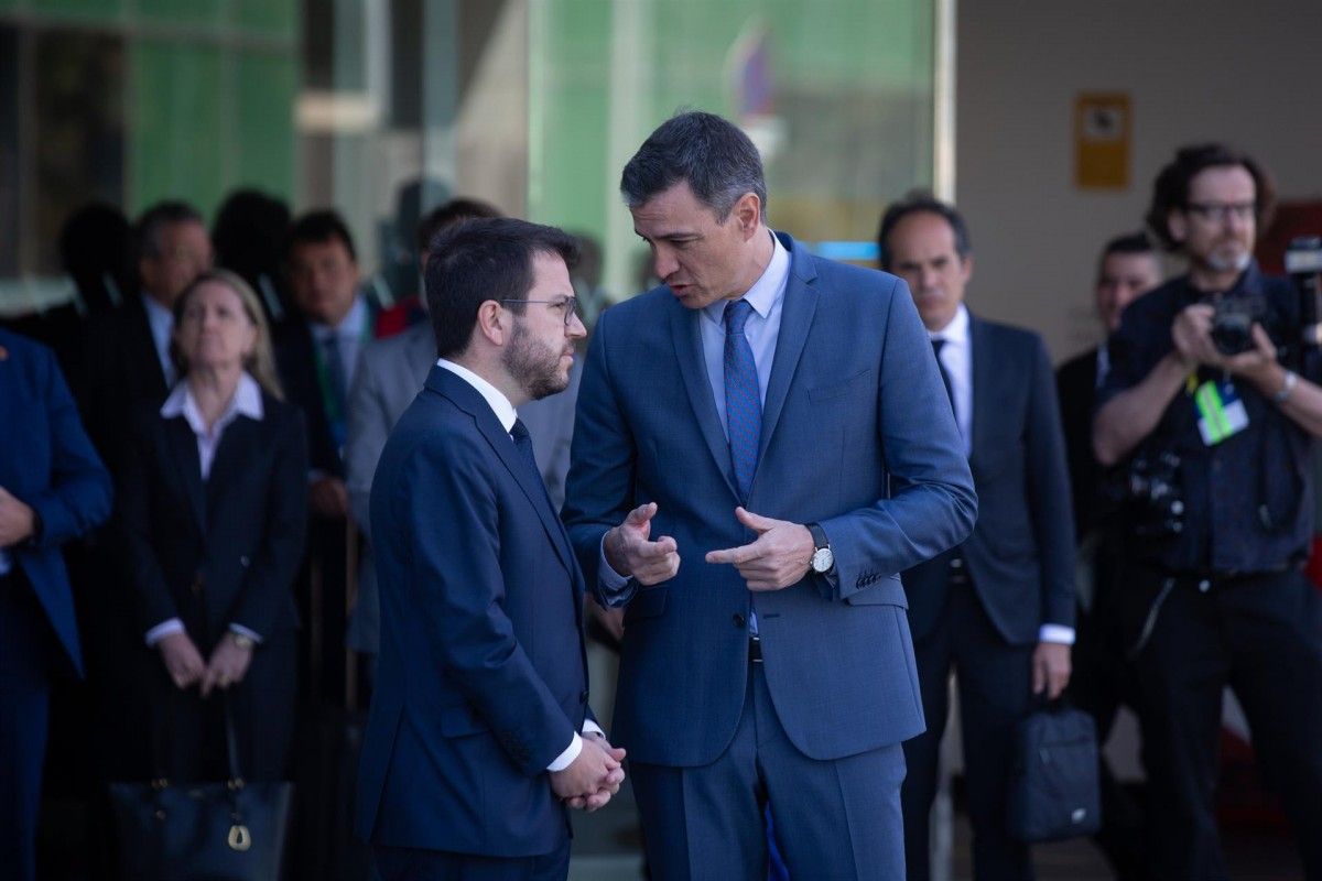 Pere Aragonès i Pedro Sánchez, fa unes setmanes a Barcelona.