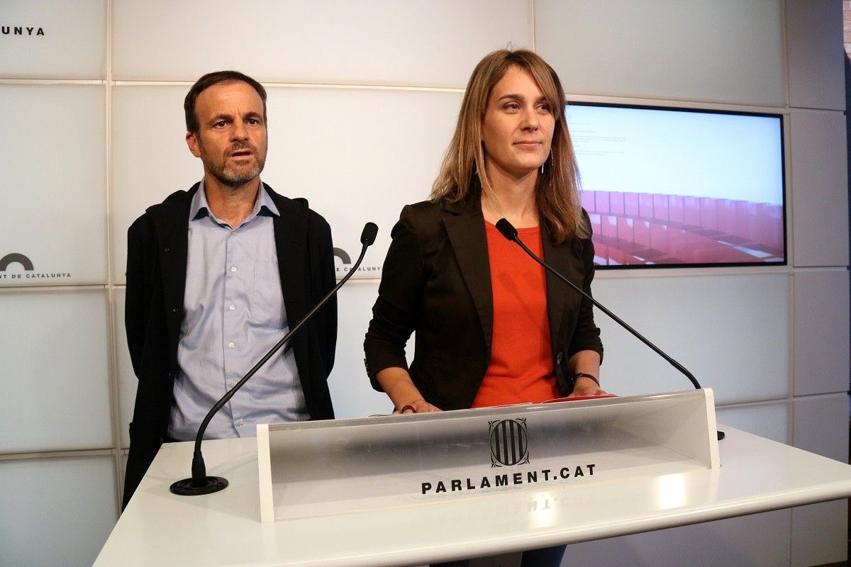 Jéssica Albiach i Jaume Asens, en la roda de premsa d'aquest dimarts