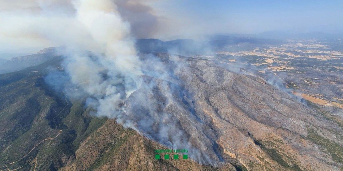 L'incendi de Baldomar afecta més de 2.000 hectàrees a tocar d'Artesa de Segre