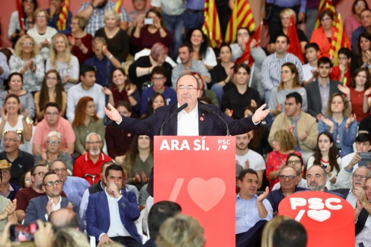 Miquel Iceta, aquest vespre en un acte del PSOE a Viladecans