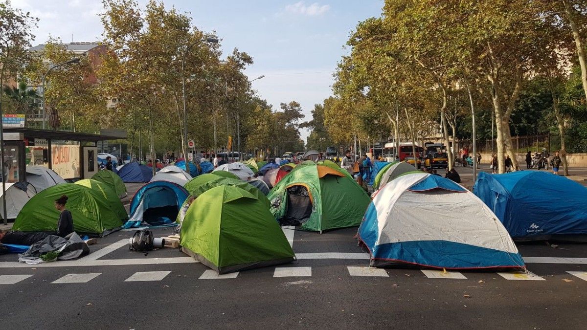 L'acampada de la plaça Universitat, aquest dijous