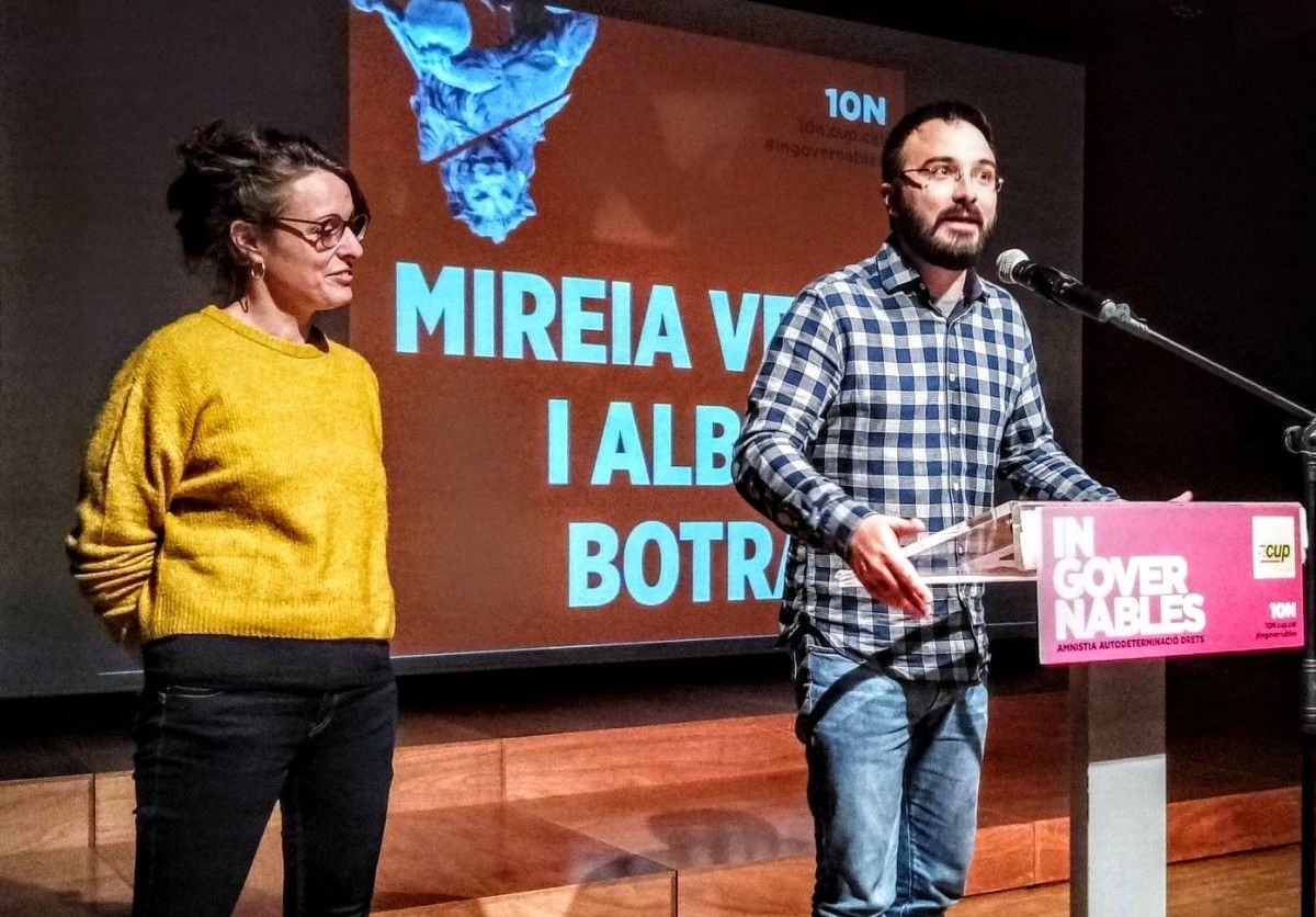 Mireia Vehí i Albert Botran, candidats de la CUP.