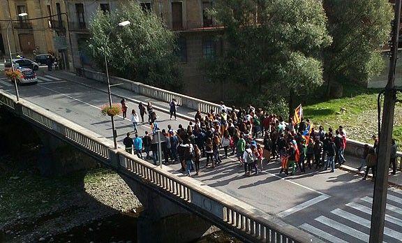 Manifestació d'estudiants de l'IES Abat Oliba.