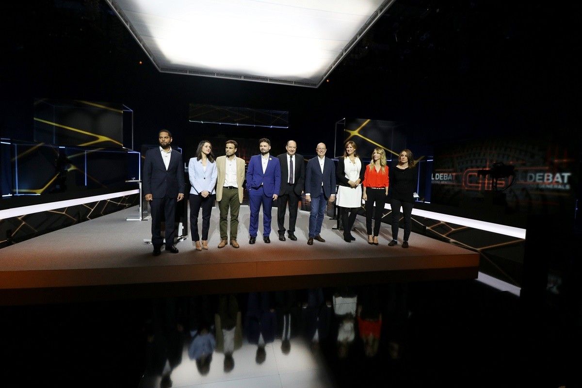 Els candidats catalans, instants abans del debat a TV3