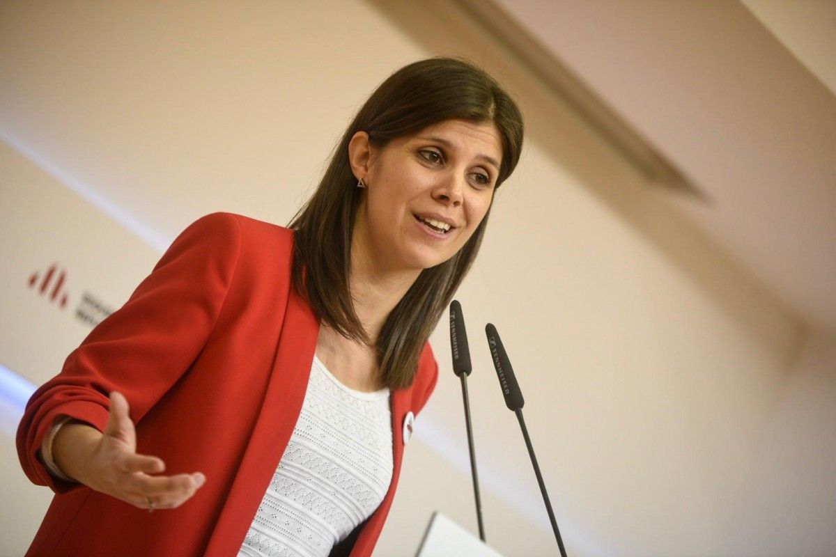 La secretària general adjunta d'ERC, Marta Vilalta, valorant els resultats del 10-N