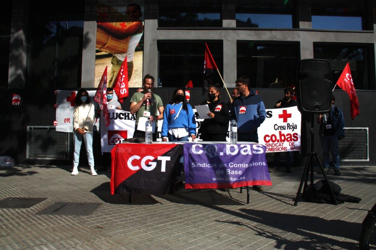 Imatge de la manifestació d'aquest dijous organitzada per la CGT