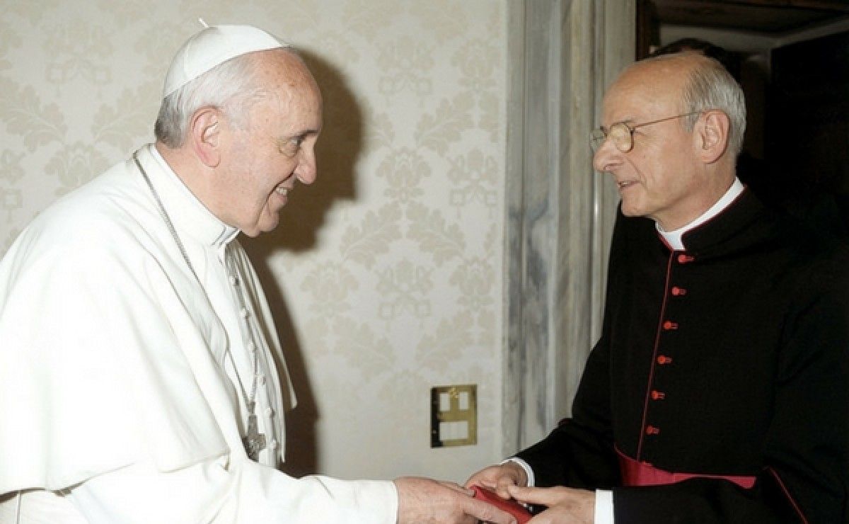 El papa Francesc, amb Fernando Ocáriz, prelat de l'Opus Dei.