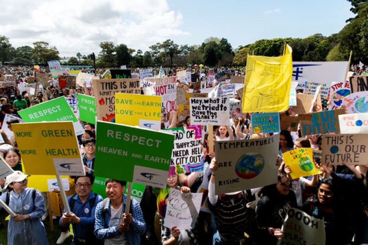 Protesta per demanar mesures contra el canvi climàtic a Sydney