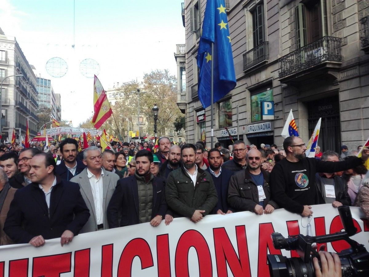 El líder de Vox, Santiago Abascal, aquest  matí a Barcelona