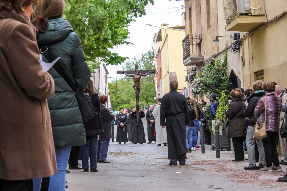 Imatge del Via Crucis pels carrers de Sant Cugat